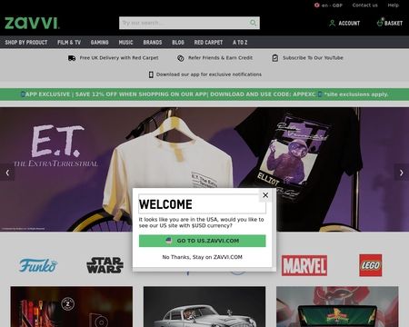 website thubmnail of Zavvi UK