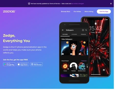 website thubmnail of Zedge