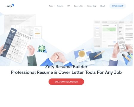 website thubmnail of Zety