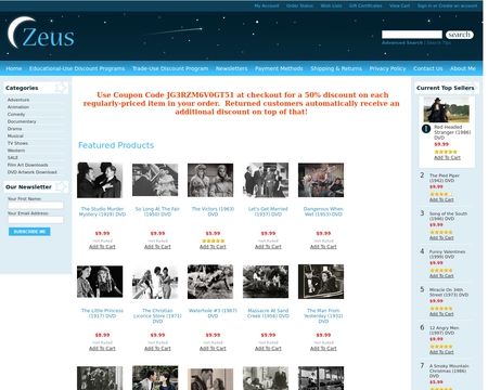 website thubmnail of Zeus DVDs