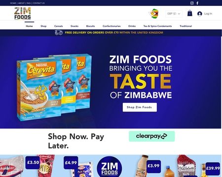 website thubmnail of Zimfoods.co.uk