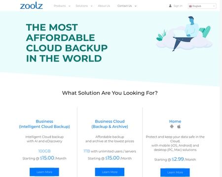 website thubmnail of Zoolz